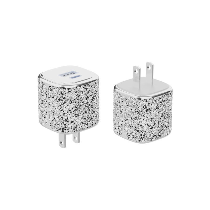 Ukuran saku PD3.0 35W Dual Port Wall Charger Dengan Diamond Finish