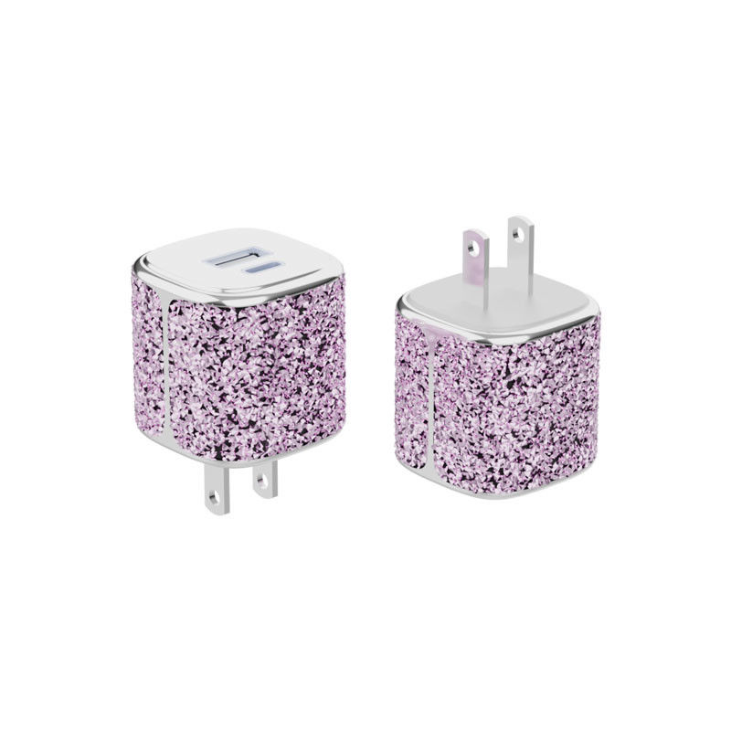 Desain Paten Tipe C Wall Charger 35W Dual Port Mini GaN Charger Diamond Shell