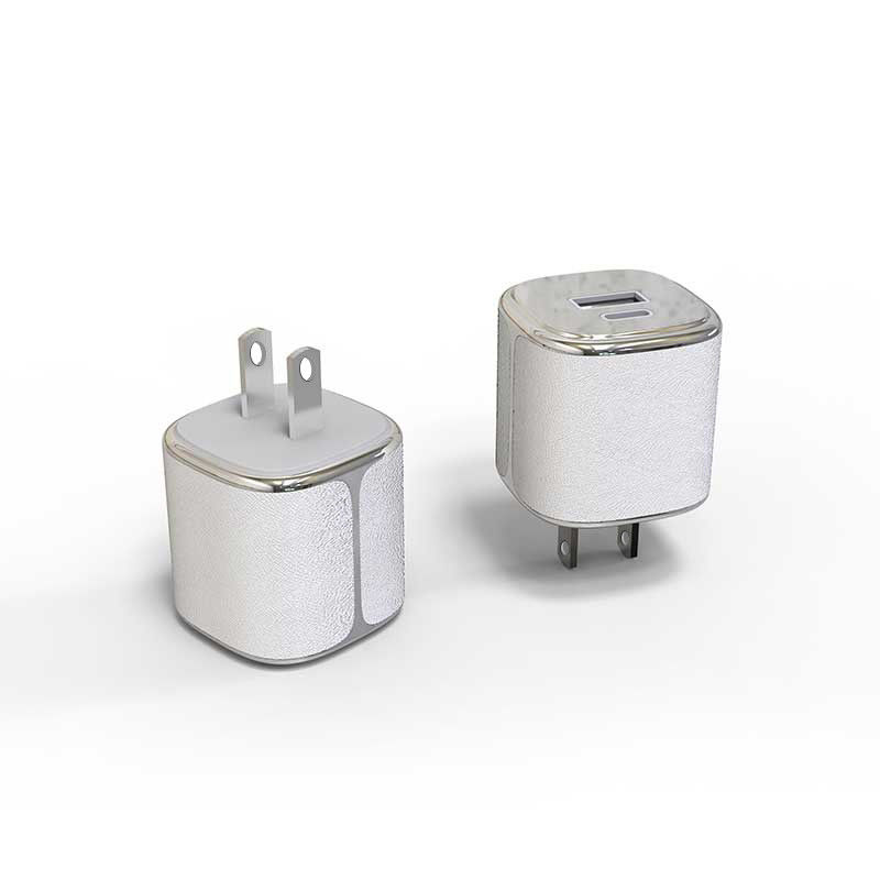 Pengecas Dinding Tipe C yang ampuh USB-C Dan USB-A PD GaN Wall Charger Dengan Shell Kulit